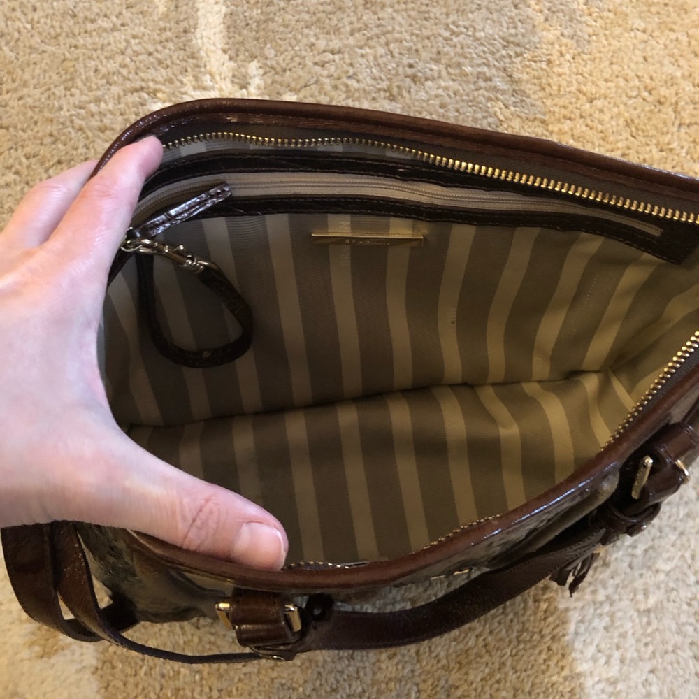 Brahmin Mini Asher Handbag In Brown Patina Dorati Excellent Condition! - Picture 9 of 16